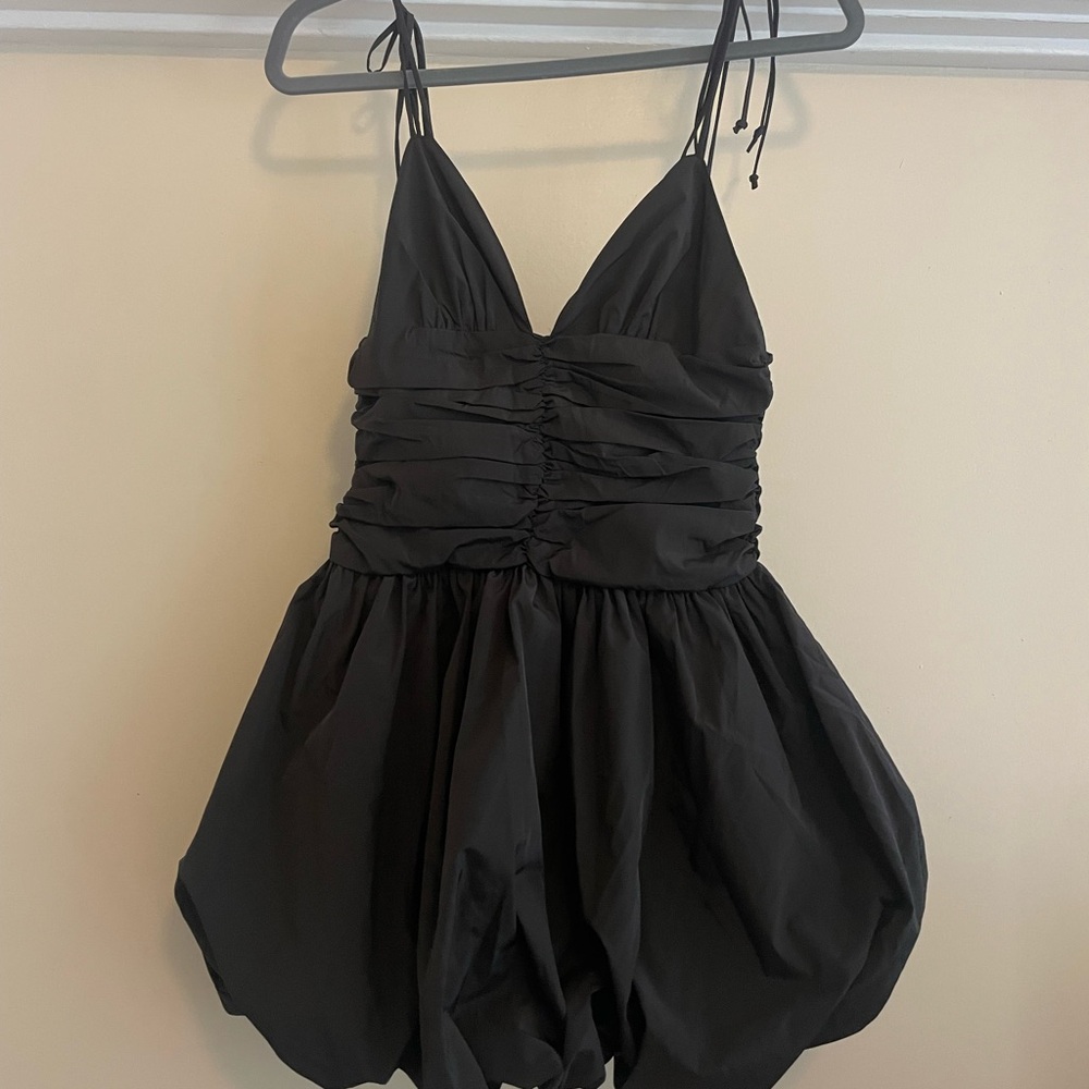 Skylar + Madison Black Tie Bubble Hem Dress